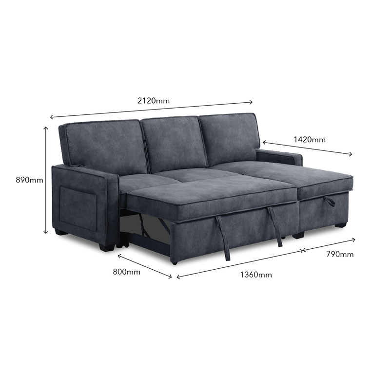 JEROME Sofa Bed with Chaise