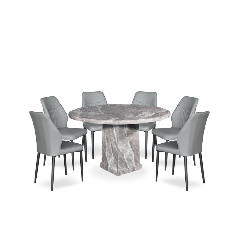 JILANN Round Marble Dining Set