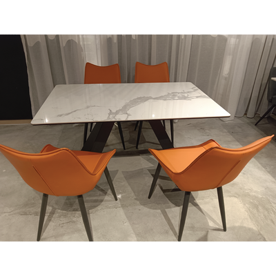 AME Dining Table 1.4M and Chair (Orange) (1T+4C)