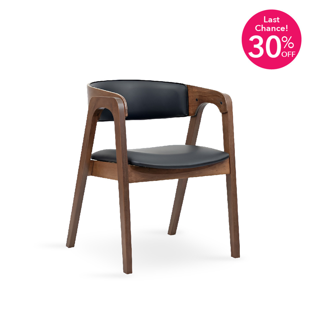 KAI Dining Chair with Armrest Walnut