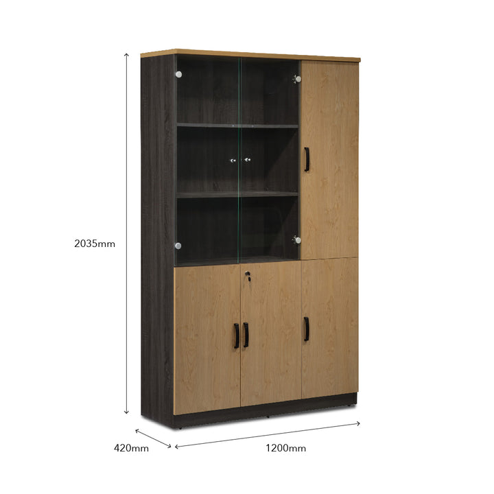 KALEIDO Glass Door Book Shelf and Cabinet