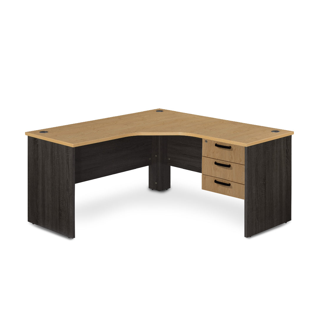 KALEIDO L Shape Office Desk with Pedestal