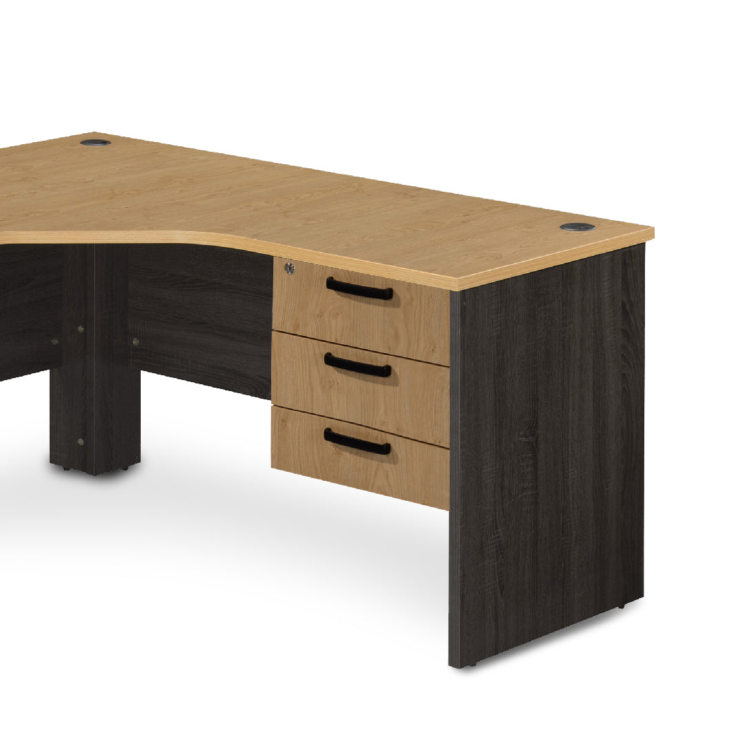 KALEIDO L Shape Office Desk with Pedestal