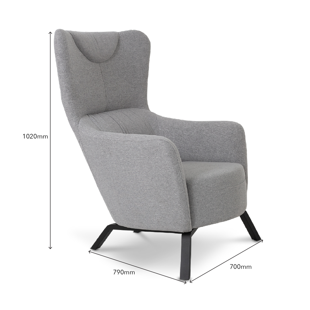 KILLY Lounge Arm Chair Light Grey