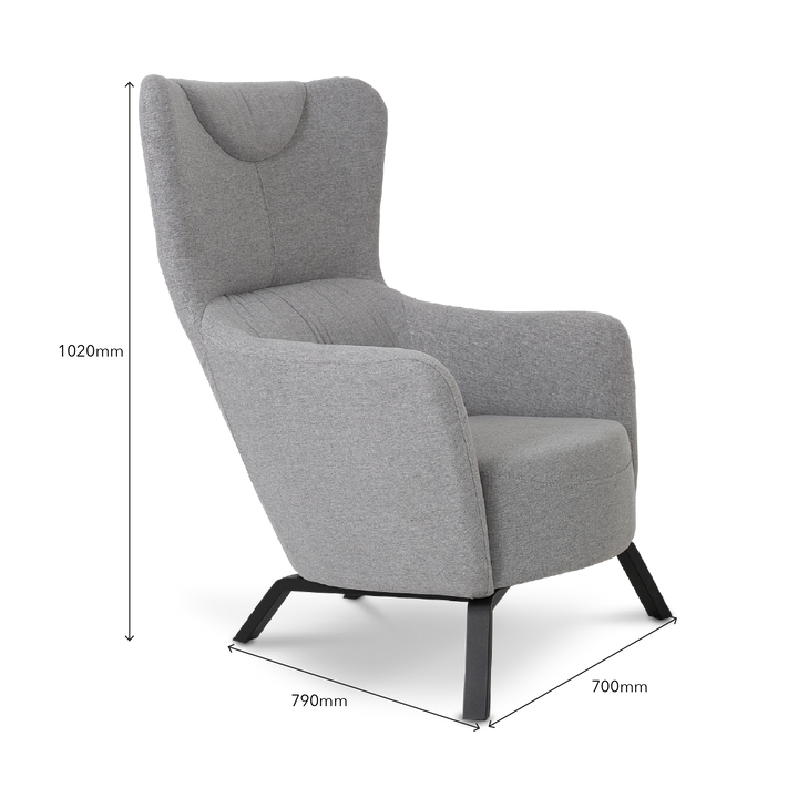 KILLY Lounge Arm Chair Light Grey