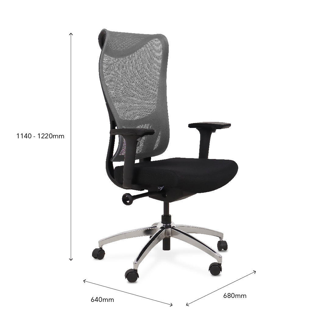 KINGS I Grey High Back Office Chair