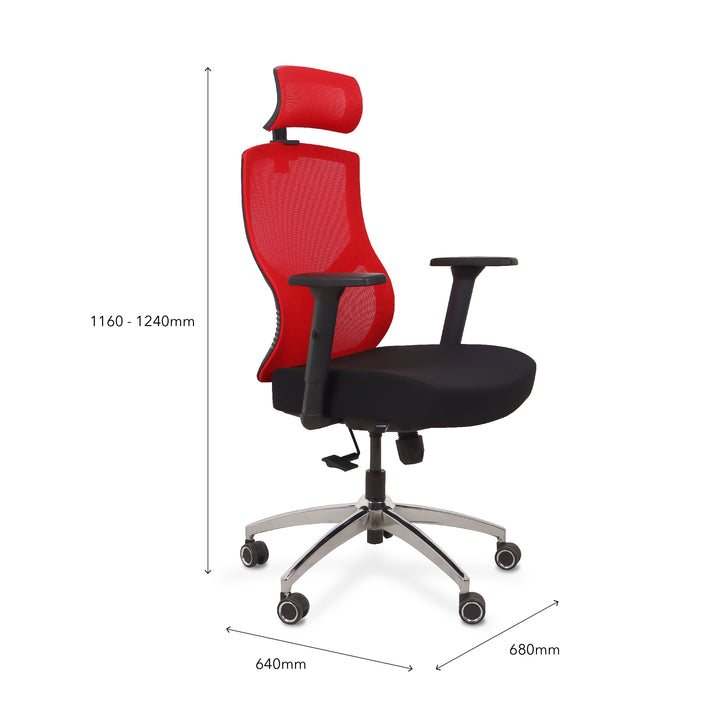 KINGS II Red High Back Office Chair