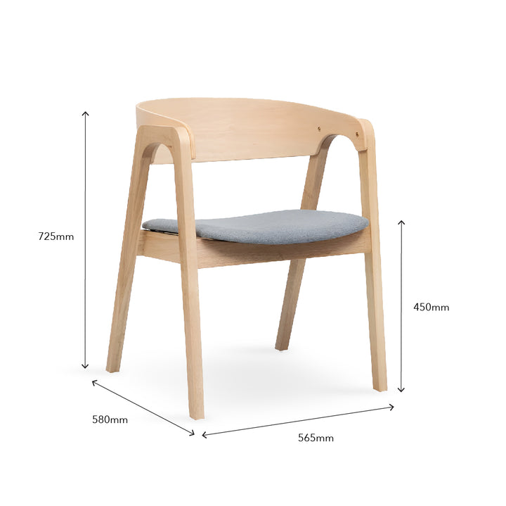 KAI Dining Chair with Armrest Natural