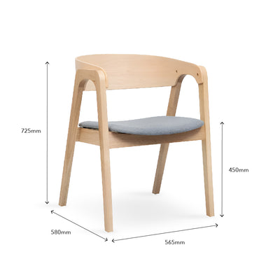 KAI Dining Chair with Armrest Natural