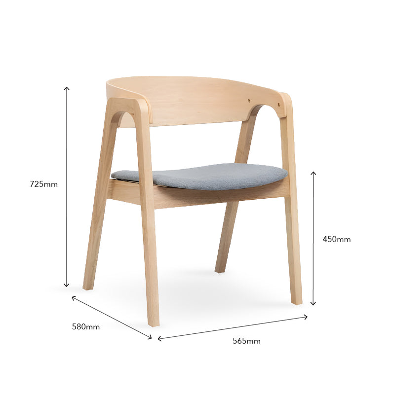 KAI Dining Chair with Armrest Natural