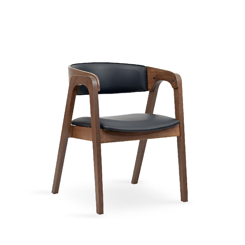 KAI Dining Chair with Armrest Walnut