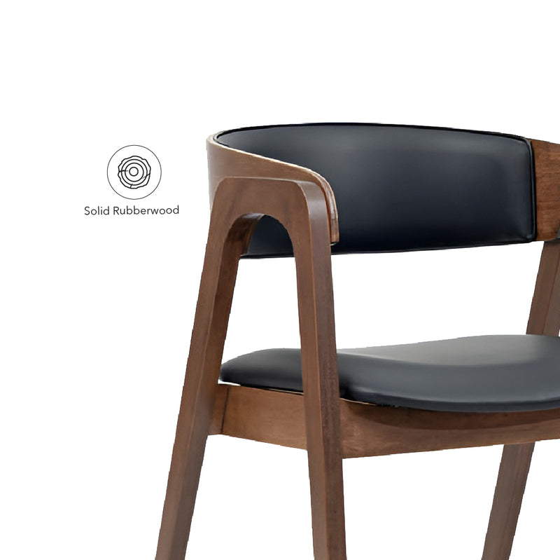 KAI Dining Chair with Armrest Walnut