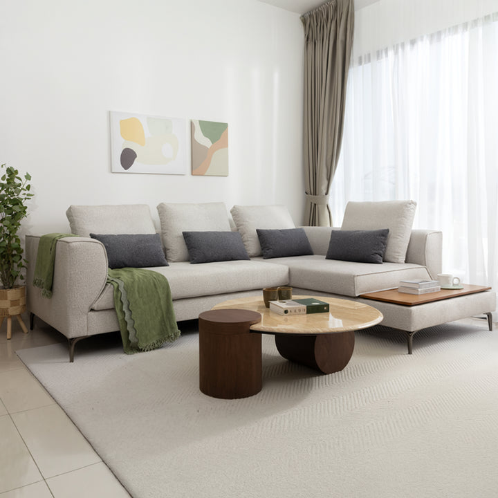 KATHY L Shape Sofa with Console Table