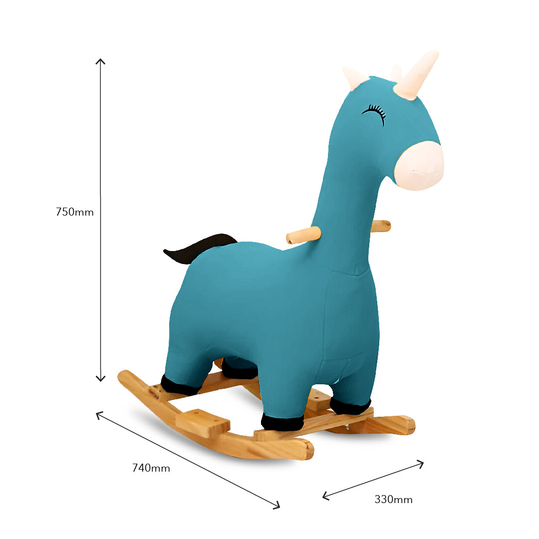 KIDS Rocking Unicorn Cyan Blue