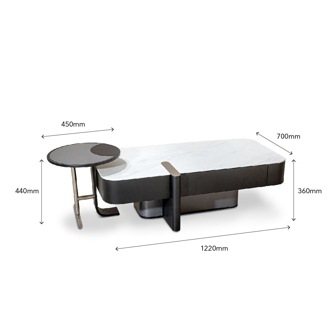 KITTO Crystal Marble Coffee Table