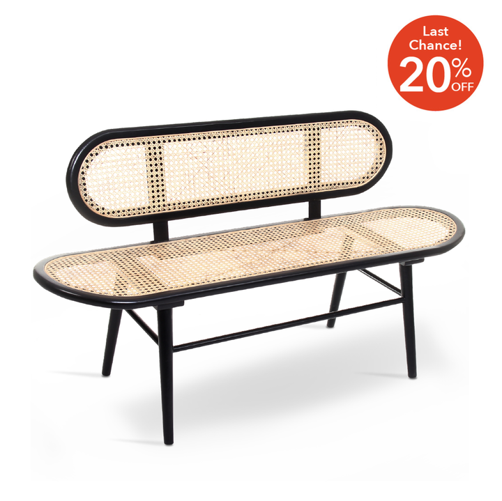 LULABY Bench Solid Black & Natural