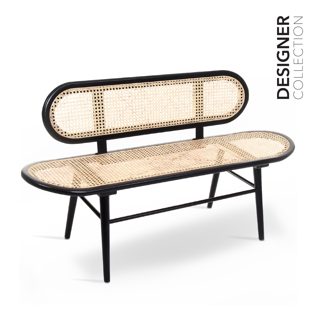 LULABY Bench Solid Black & Natural
