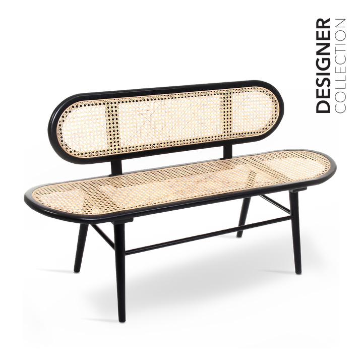 LULABY Bench Solid Black & Natural