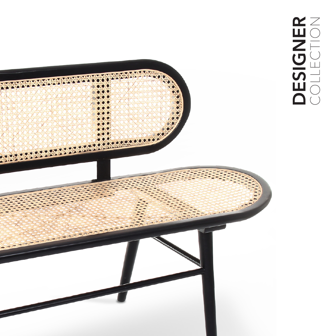 LULABY Bench Solid Black & Natural