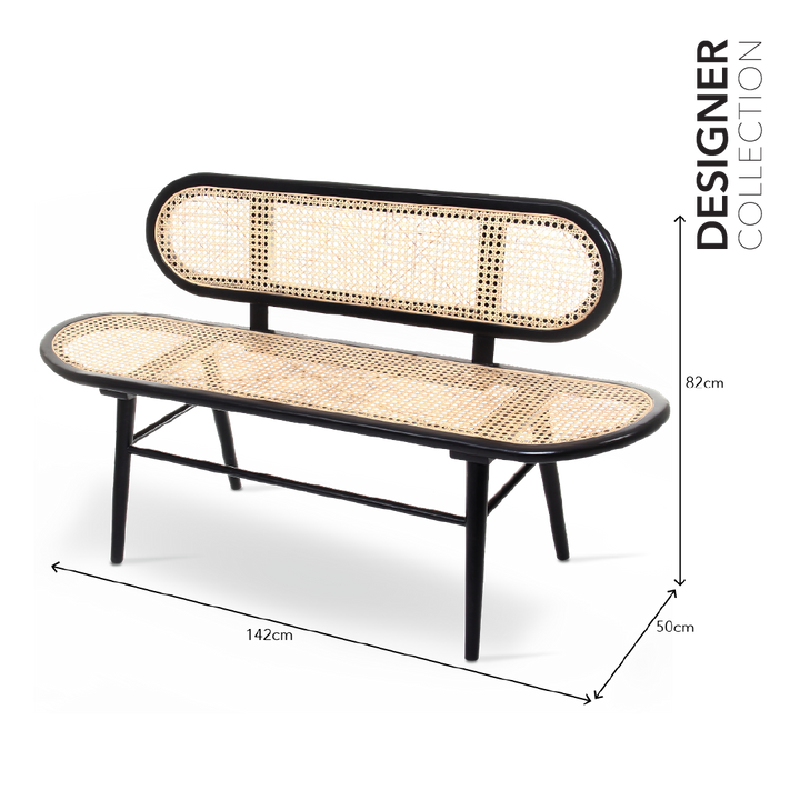 LULABY Bench Solid Black & Natural