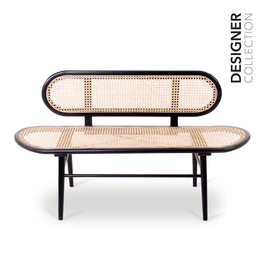 LULABY Bench Solid Black & Natural