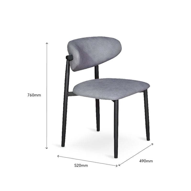 LADONIE Dining Chair Grey