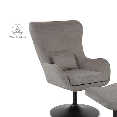 LANCE Leisure Chair Dark Grey with Ottoman