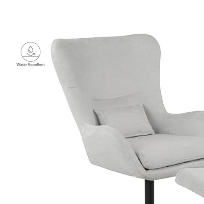 LANCE Leisure Chair Light Grey with Ottoman