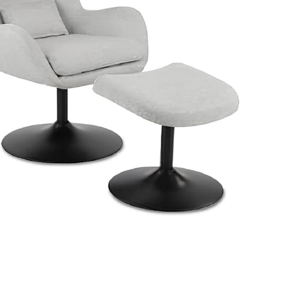 LANCE Leisure Chair Light Grey with Ottoman