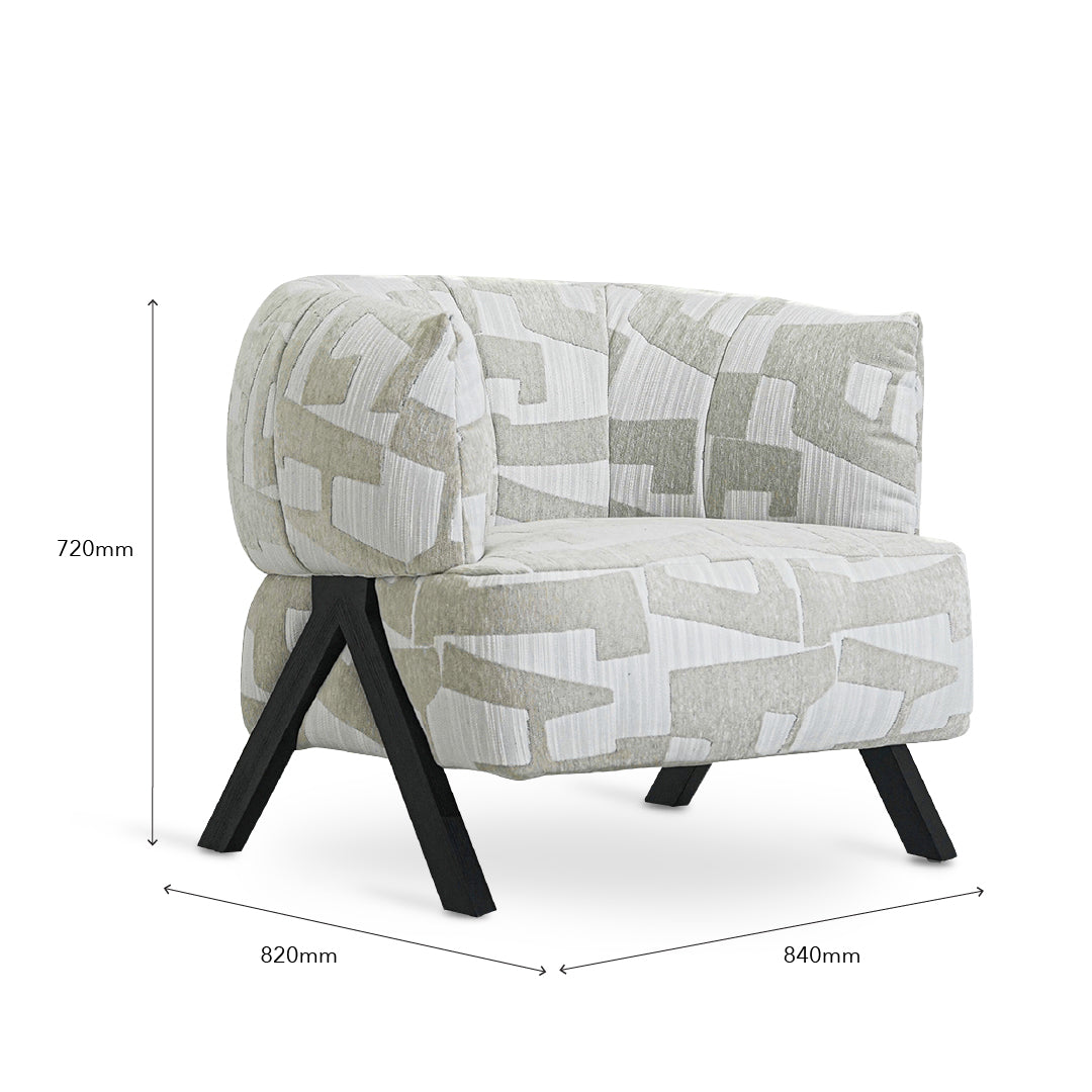 LEBANO Designer Grey Arm Chair