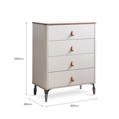 LECCEE Chest of Drawers with Marble-Printed Glass Top
