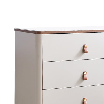LECCEE Chest of Drawers with Marble-Printed Glass Top