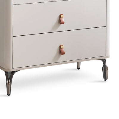 LECCEE Chest of Drawers with Marble-Printed Glass Top
