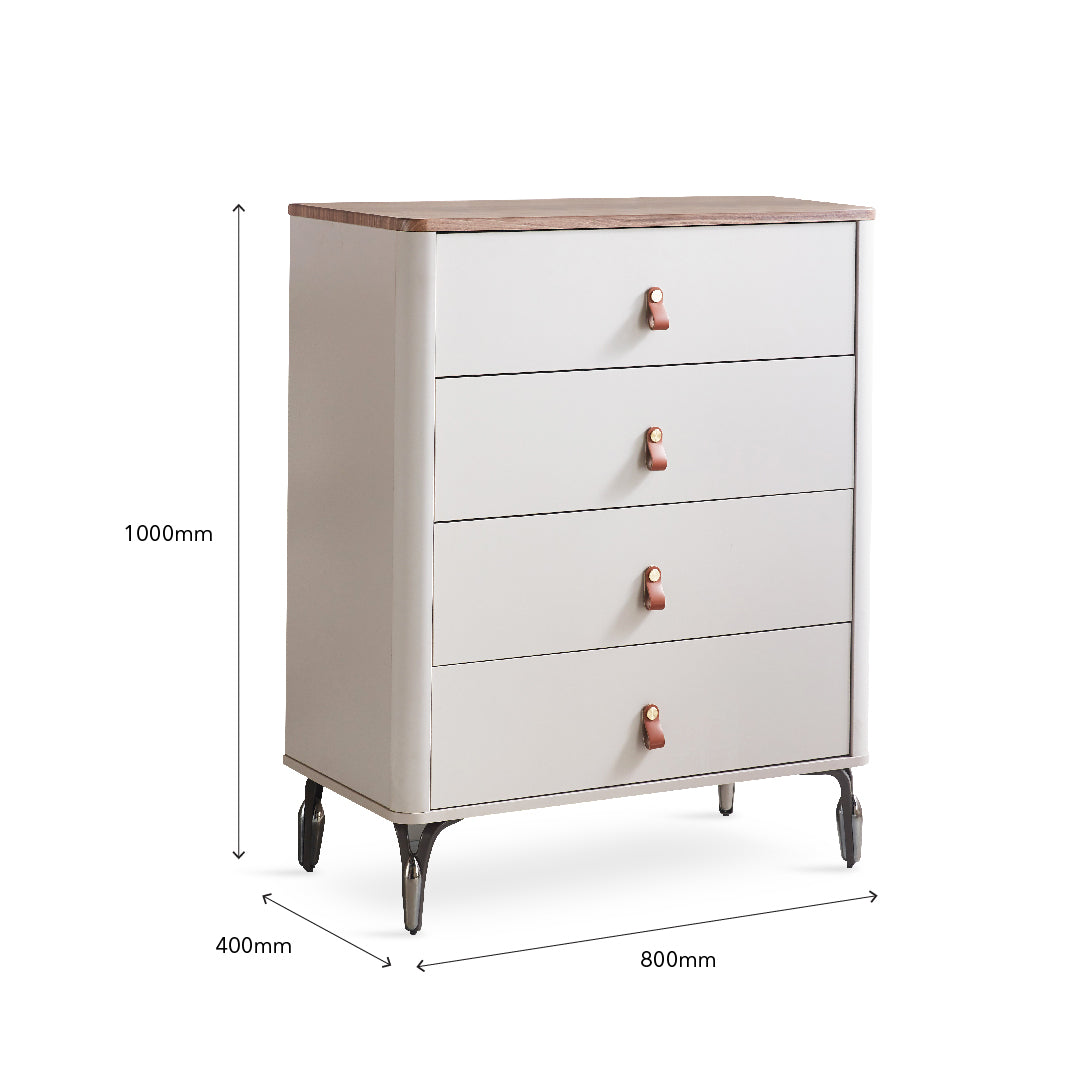 LECCEE Chest of Drawers with Walnut Top