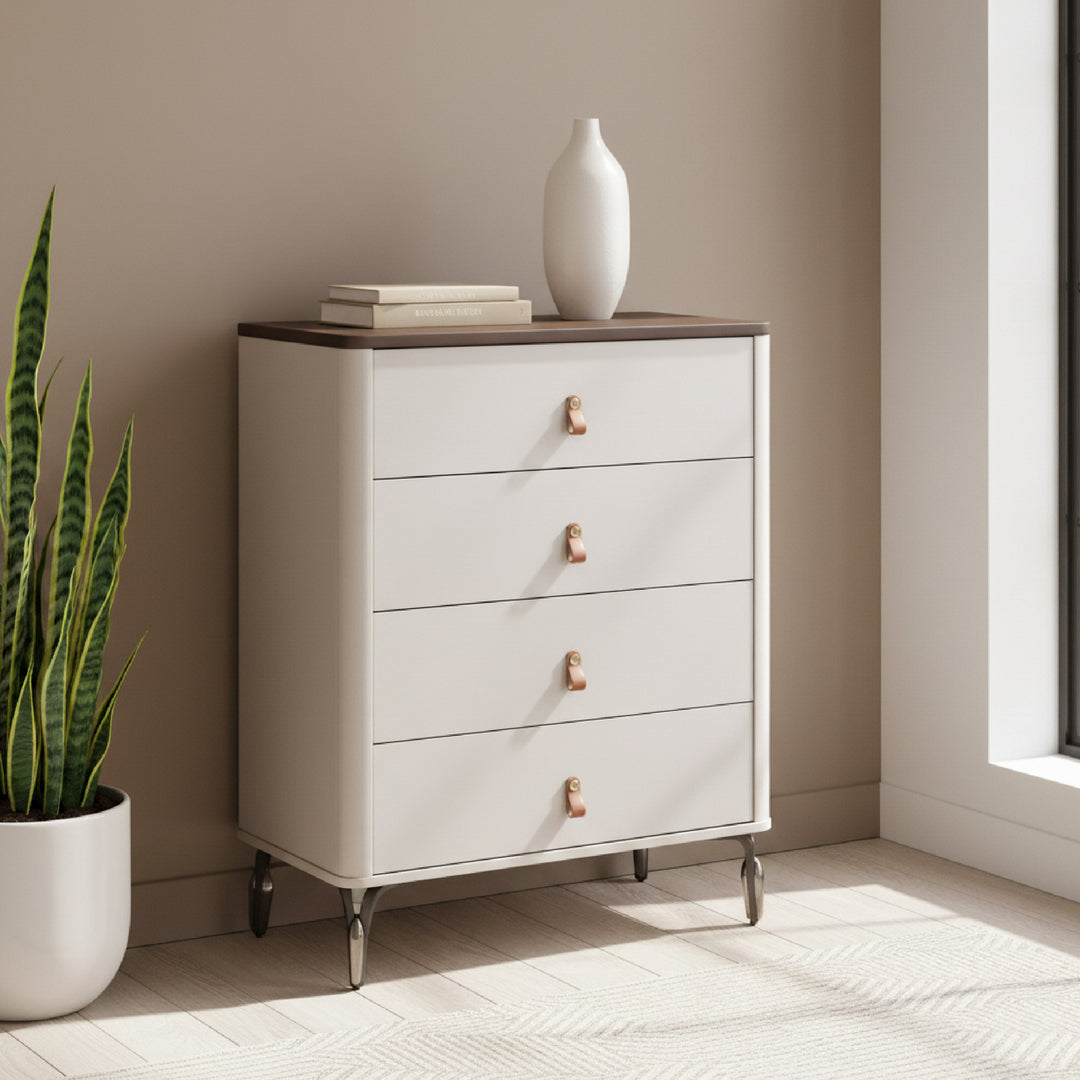 LECCEE Chest of Drawers with Walnut Top