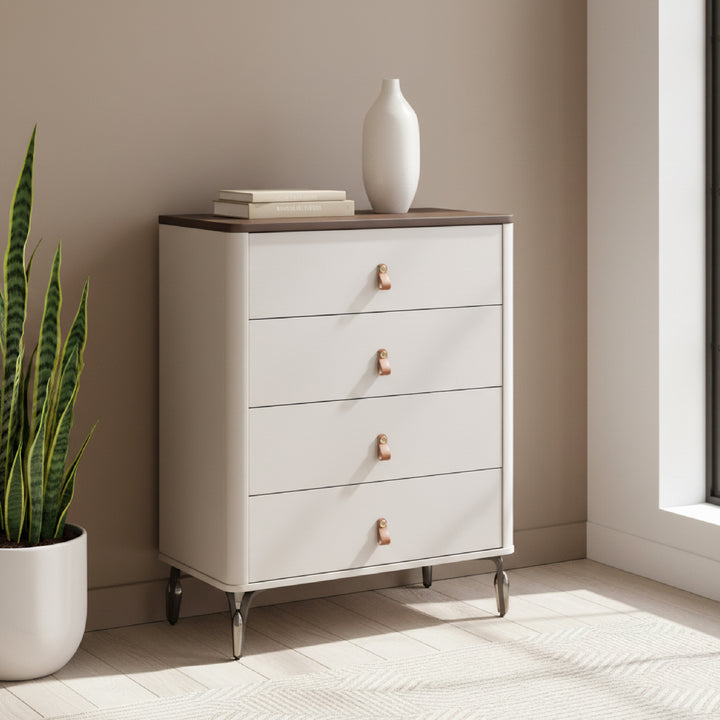 LECCEE Chest of Drawers with Walnut Top