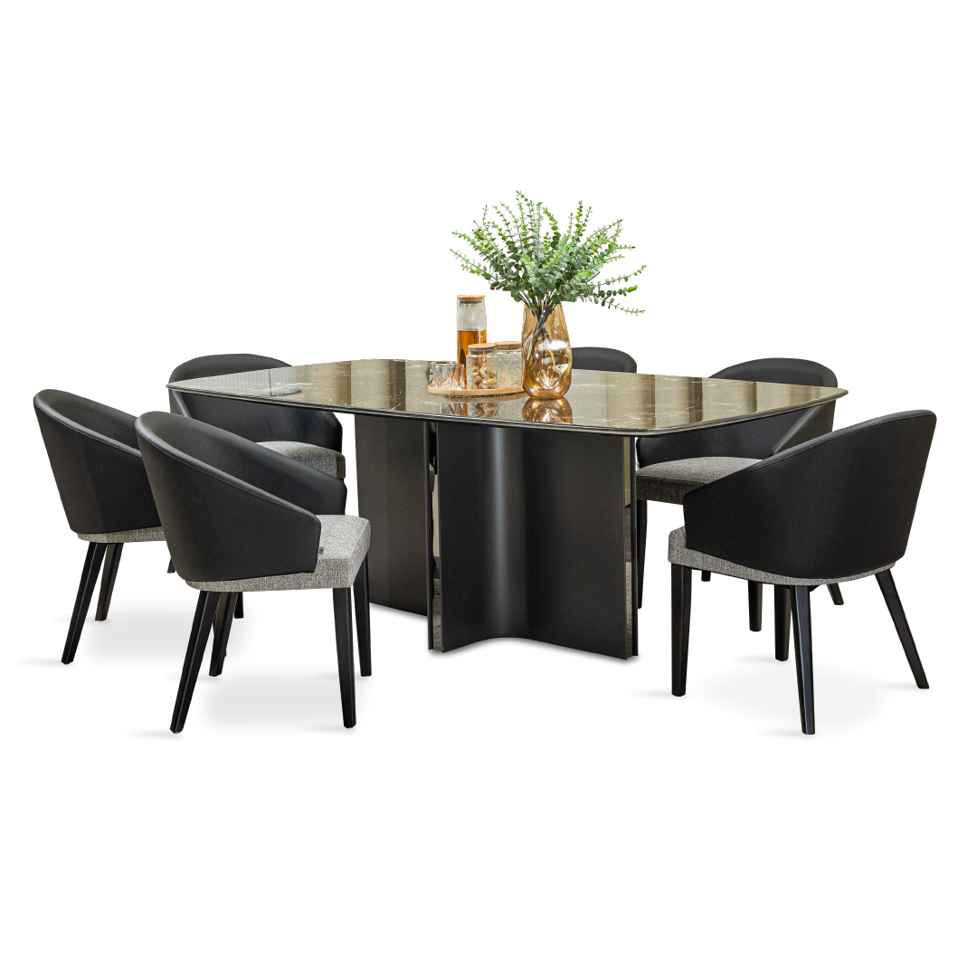 LEKHA Crystal Marble Dining Set