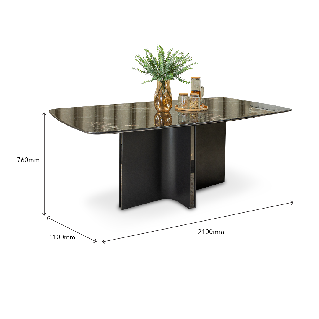 LEKHA Crystal Marble Dining Table