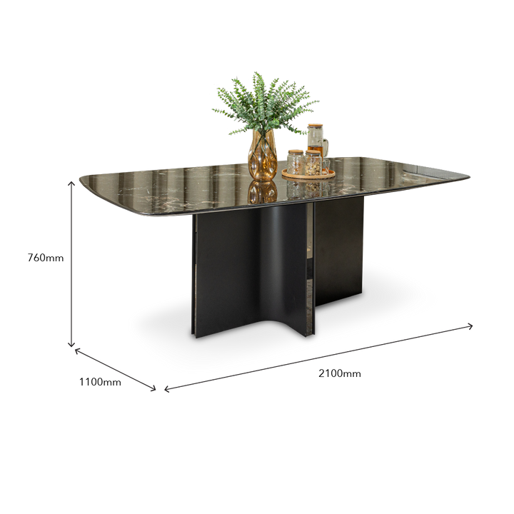 LEKHA Crystal Marble Dining Table
