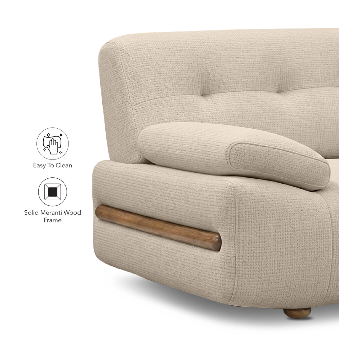 LONDRIS Arm 1 Seater Sofa Sand Dollar