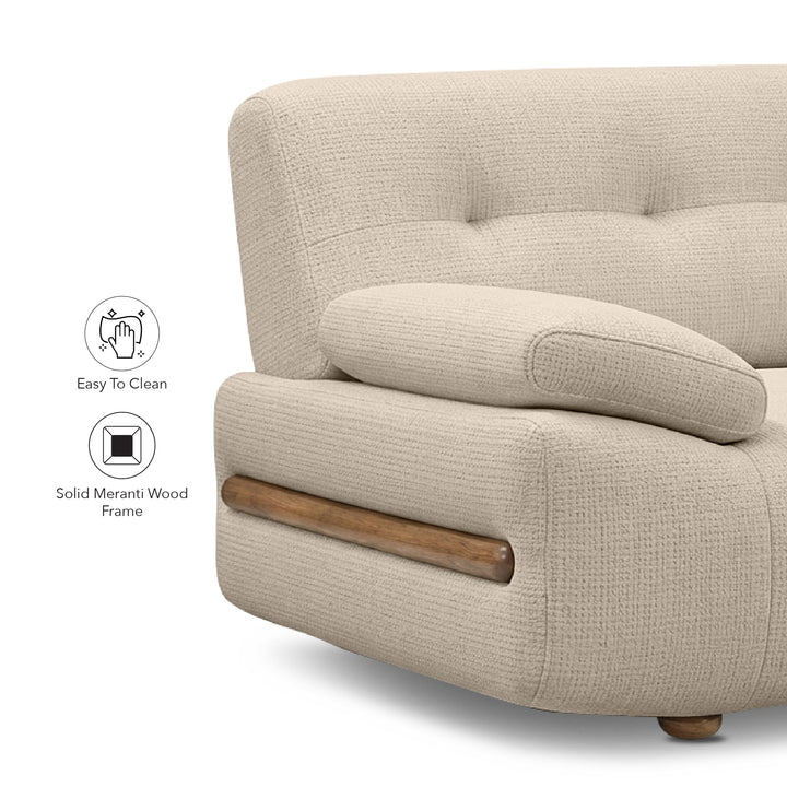 LONDRIS Arm 1 Seater Sofa Sand Dollar