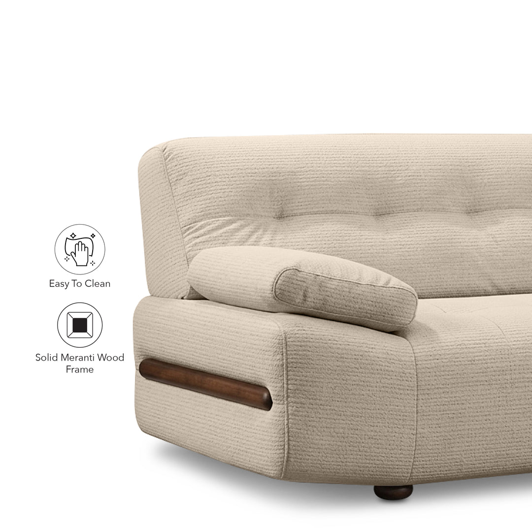 LONDRIS Arm 3 Seater Sofa Sand Dollar
