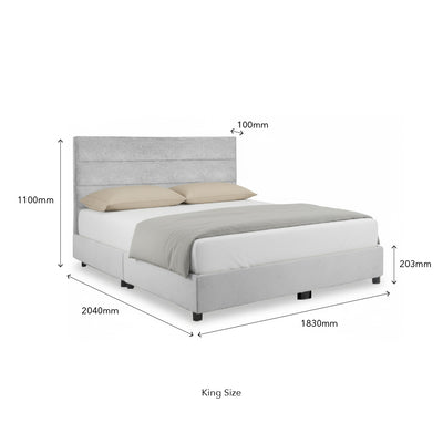 LUNA Bed Light Grey