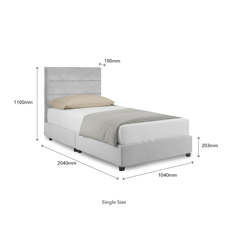 LUNA Bed Light Grey