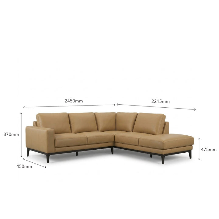 LYE Full Leather Corner Sofa Taupe