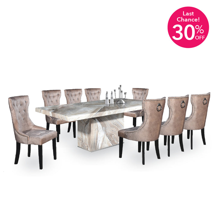 MAXIMA Marble Dining Set (1+8)