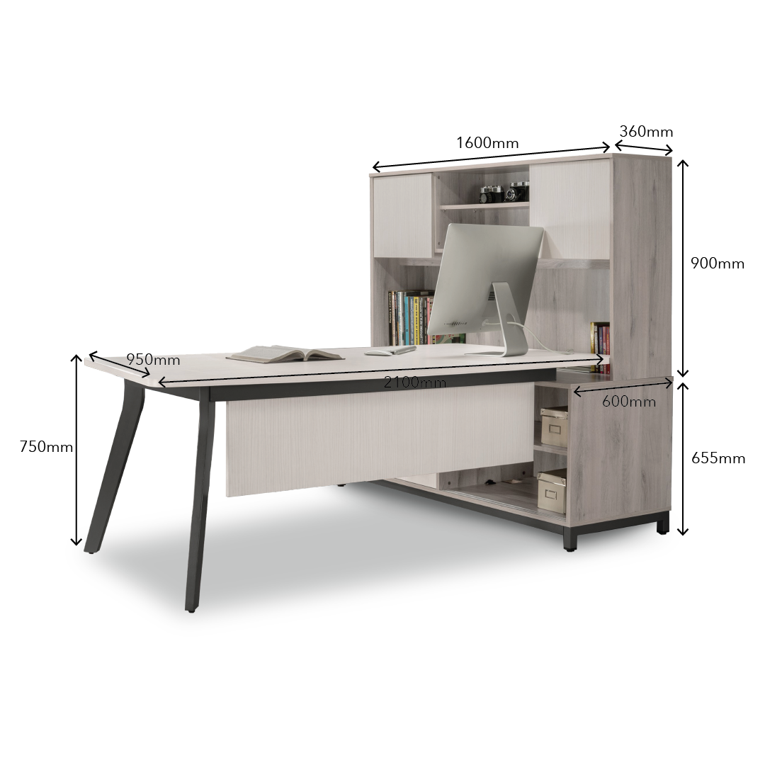 MAXVIN Director Table with Hutch