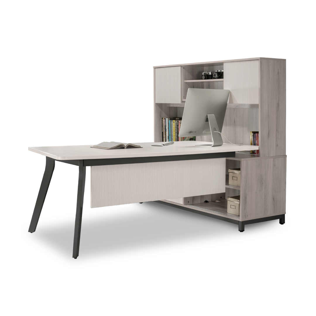 MAXVIN Director Table with Hutch