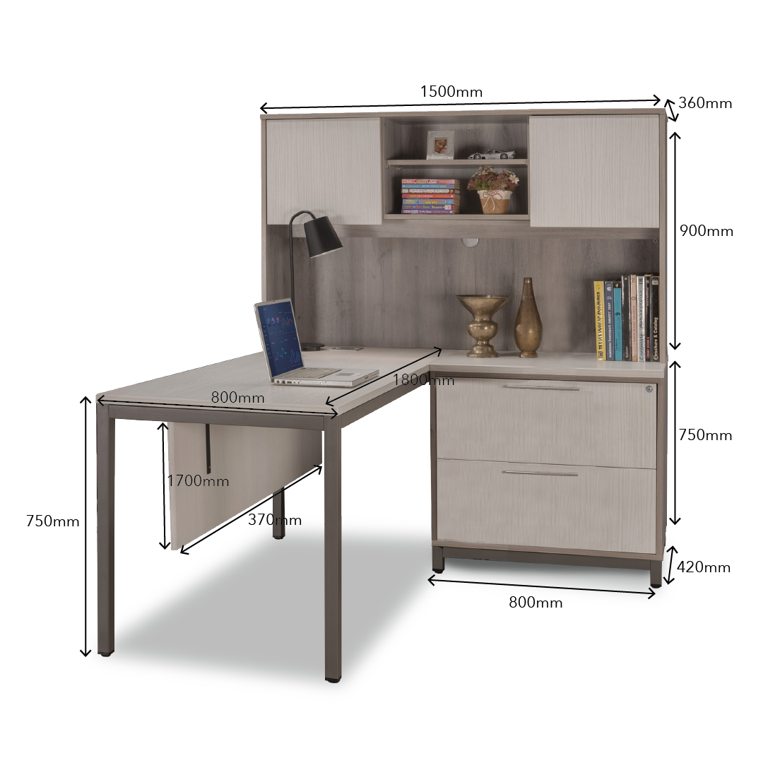 MAXVIN Executive Table with Hutch