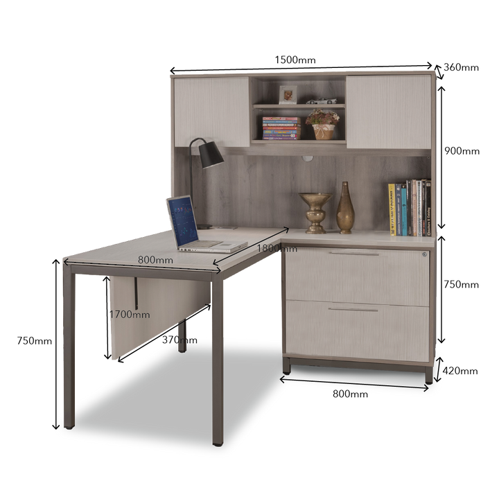 MAXVIN Executive Table with Hutch